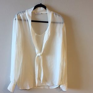 Equipment Femme Sheer Tie Blouse